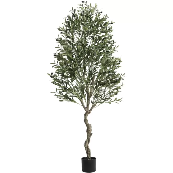 VIAGDO Artificial Olive Tree 6ft Tall Fake Potted Olive Silk Tree with Planter Large Faux Olive Branches and Fruits Artificial Tree for Home Office Living Room Decor Indoor 1176 Leaves1