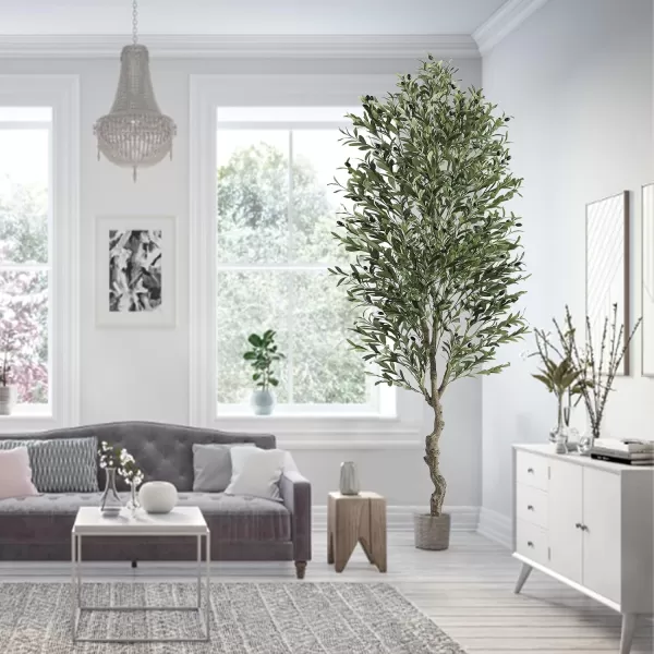 VIAGDO Artificial Olive Tree 6ft Tall Fake Potted Olive Silk Tree with Planter Large Faux Olive Branches and Fruits Artificial Tree for Home Office Living Room Decor Indoor 1176 Leaves1