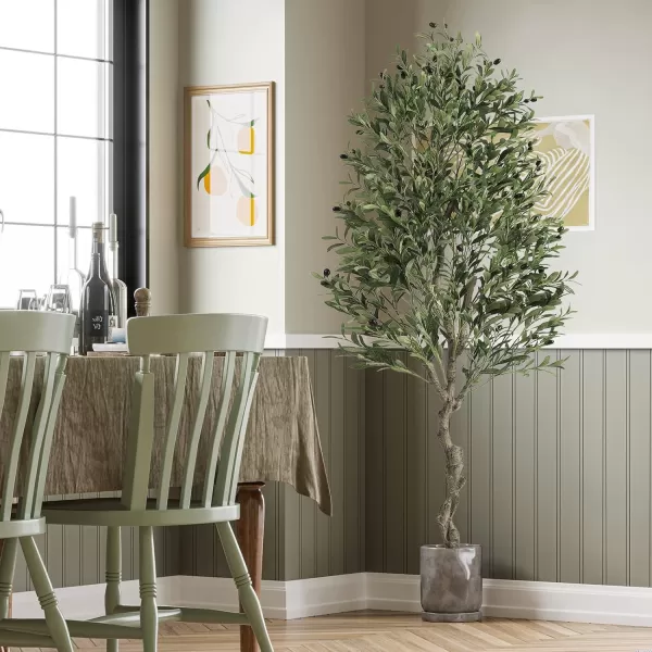 VIAGDO Artificial Olive Tree 6ft Tall Fake Potted Olive Silk Tree with Planter Large Faux Olive Branches and Fruits Artificial Tree for Home Office Living Room Decor Indoor 1176 Leaves1