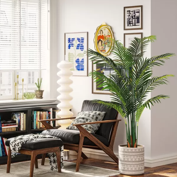 VIAGDO Artificial Palm Tree 7ft Tall Fake Palm Tree Decor with 22 Detachable Trunks Faux Tropical Palm Silk Plant Feaux Dypsis Lutescens Plants in Pot for Home Office Living Room Floor Decor Indoor1