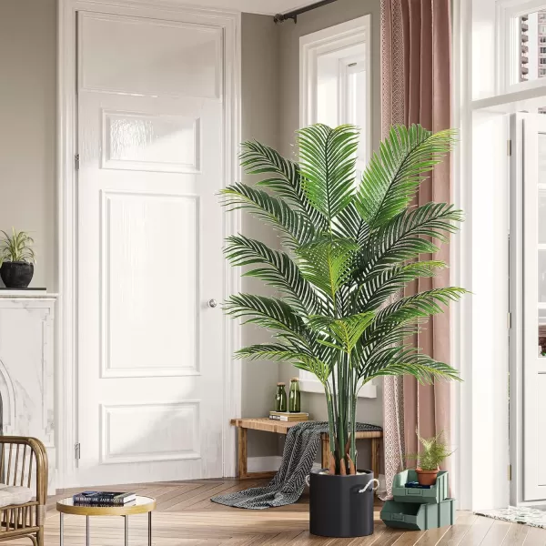 VIAGDO Artificial Palm Tree 7ft Tall Fake Palm Tree Decor with 22 Detachable Trunks Faux Tropical Palm Silk Plant Feaux Dypsis Lutescens Plants in Pot for Home Office Living Room Floor Decor Indoor1