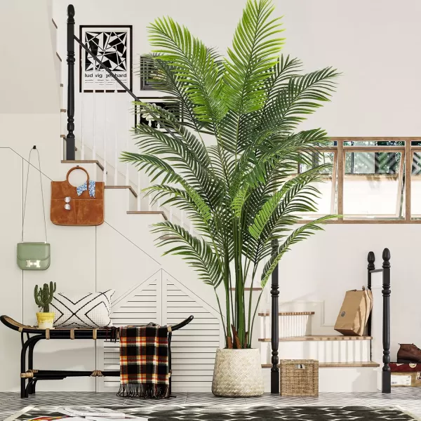 VIAGDO Artificial Palm Tree 7ft Tall Fake Palm Tree Decor with 22 Detachable Trunks Faux Tropical Palm Silk Plant Feaux Dypsis Lutescens Plants in Pot for Home Office Living Room Floor Decor Indoor1