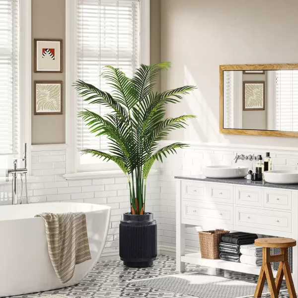 VIAGDO Artificial Palm Tree 7ft Tall Fake Palm Tree Decor with 22 Detachable Trunks Faux Tropical Palm Silk Plant Feaux Dypsis Lutescens Plants in Pot for Home Office Living Room Floor Decor Indoor1