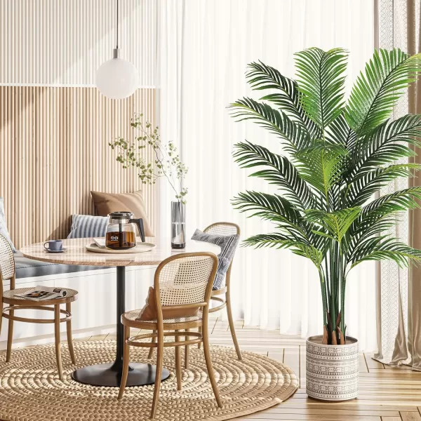 VIAGDO Artificial Palm Tree 7ft Tall Fake Palm Tree Decor with 22 Detachable Trunks Faux Tropical Palm Silk Plant Feaux Dypsis Lutescens Plants in Pot for Home Office Living Room Floor Decor Indoor1