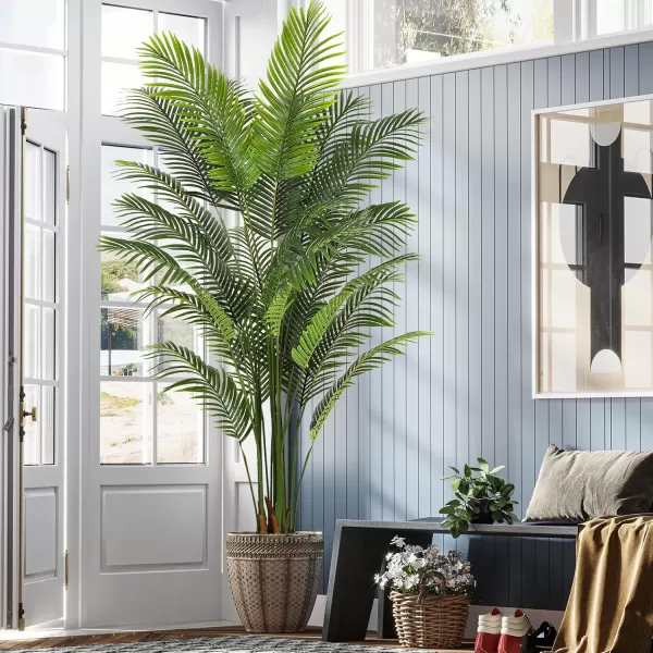 VIAGDO Artificial Palm Tree 7ft Tall Fake Palm Tree Decor with 22 Detachable Trunks Faux Tropical Palm Silk Plant Feaux Dypsis Lutescens Plants in Pot for Home Office Living Room Floor Decor Indoor1