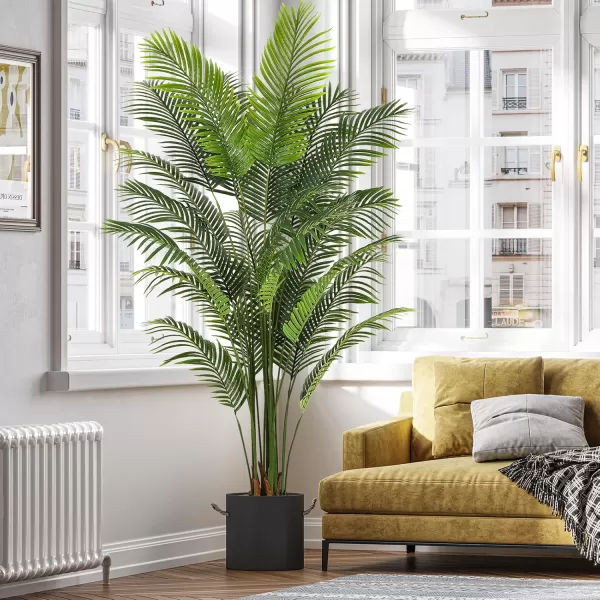 VIAGDO Artificial Palm Tree 7ft Tall Fake Palm Tree Decor with 22 Detachable Trunks Faux Tropical Palm Silk Plant Feaux Dypsis Lutescens Plants in Pot for Home Office Living Room Floor Decor Indoor1