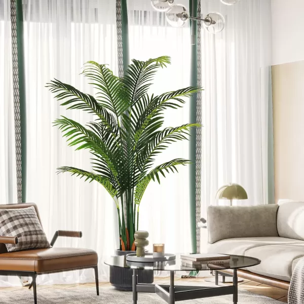 VIAGDO Artificial Palm Tree 7ft Tall Fake Palm Tree Decor with 22 Detachable Trunks Faux Tropical Palm Silk Plant Feaux Dypsis Lutescens Plants in Pot for Home Office Living Room Floor Decor Indoor1