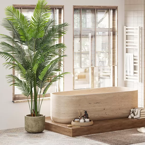 VIAGDO Artificial Palm Tree 7ft Tall Fake Palm Tree Decor with 22 Detachable Trunks Faux Tropical Palm Silk Plant Feaux Dypsis Lutescens Plants in Pot for Home Office Living Room Floor Decor Indoor1