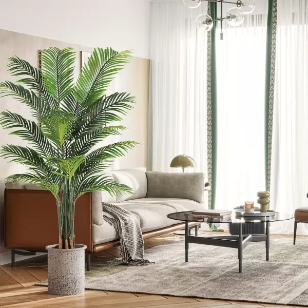 VIAGDO Artificial Palm Tree 7ft Tall Fake Palm Tree Decor with 22 Detachable Trunks Faux Tropical Palm Silk Plant Feaux Dypsis Lutescens Plants in Pot for Home Office Living Room Floor Decor Indoor1
