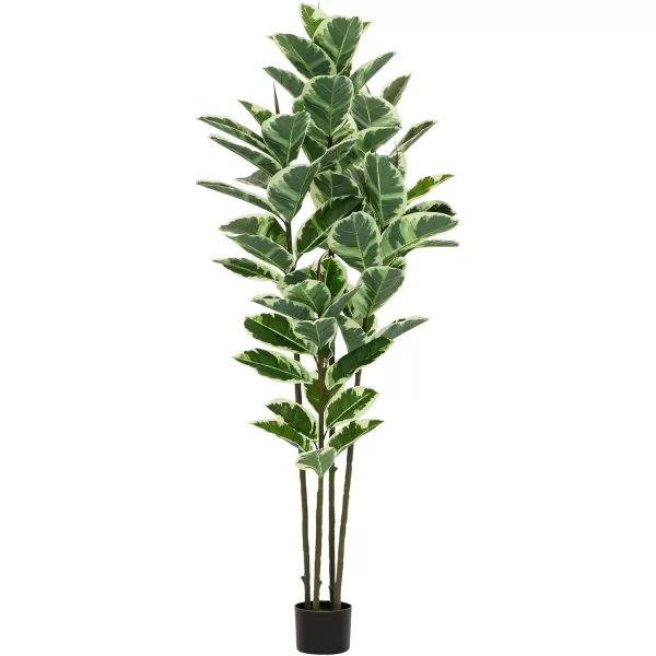VIAGDO Artificial Rubber Tree Plant 5ft Tall Faux Rubber Plant with Pot Faux Plants Indoor Artificial House Floor Plants Outdoor Fake Rubber Trees for Living Room Office Decor Housewarming Gift6 FT