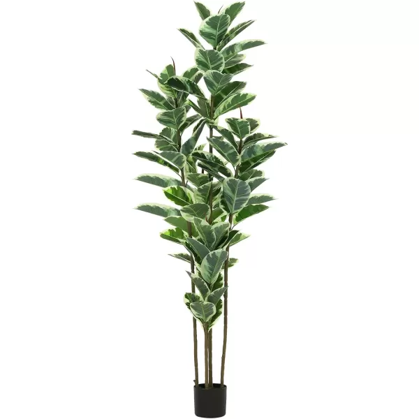 VIAGDO Artificial Rubber Tree Plant 5ft Tall Faux Rubber Plant with Pot Faux Plants Indoor Artificial House Floor Plants Outdoor Fake Rubber Trees for Living Room Office Decor Housewarming Gift7 FT