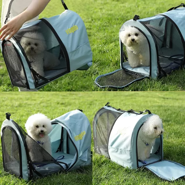 VIAGDO Dog Strollers for Small Medium Dogs Double Cat Strollers for 2 Cats 4in1 Small Doggy Pet Stroller 2 Detachable Carriers 4 Lockable Wheels Pet Travel Cart Folding Trolley Navy BlueLight Blue