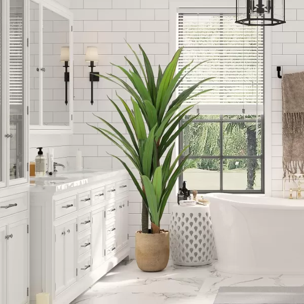 VIAGDO Dracaena Artificial Plant 4ft Tall Faux Dracaena Plant with Pot Faux Plants Indoor Artificial House Floor Plants Outdoor Fake Dracaena Trees for Living Room Office Decor Housewarming Gift4 FT