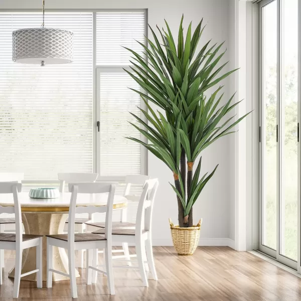 VIAGDO Dracaena Artificial Plant 4ft Tall Faux Dracaena Plant with Pot Faux Plants Indoor Artificial House Floor Plants Outdoor Fake Dracaena Trees for Living Room Office Decor Housewarming Gift6 FT