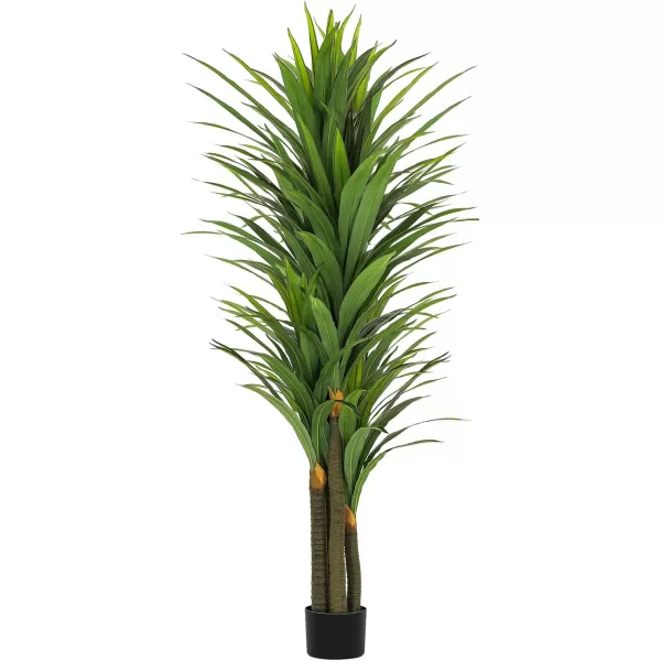 VIAGDO Dracaena Artificial Plant 4ft Tall Faux Dracaena Plant with Pot Faux Plants Indoor Artificial House Floor Plants Outdoor Fake Dracaena Trees for Living Room Office Decor Housewarming Gift7 FT