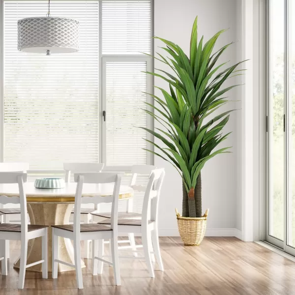 VIAGDO Dracaena Artificial Plant 4ft Tall Faux Dracaena Plant with Pot Faux Plants Indoor Artificial House Floor Plants Outdoor Fake Dracaena Trees for Living Room Office Decor Housewarming Gift5 FT