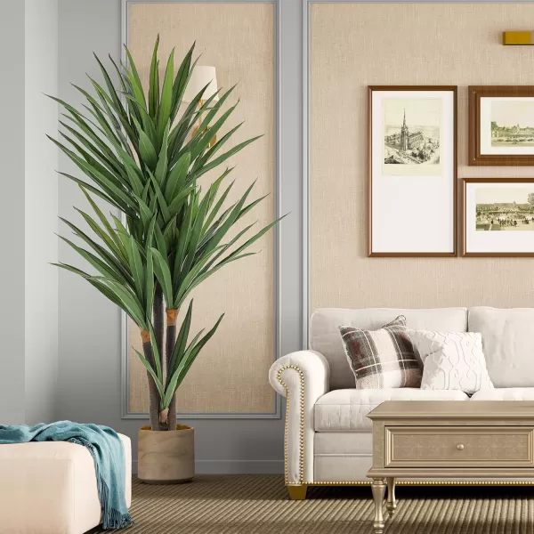 VIAGDO Dracaena Artificial Plant 4ft Tall Faux Dracaena Plant with Pot Faux Plants Indoor Artificial House Floor Plants Outdoor Fake Dracaena Trees for Living Room Office Decor Housewarming Gift6 FT