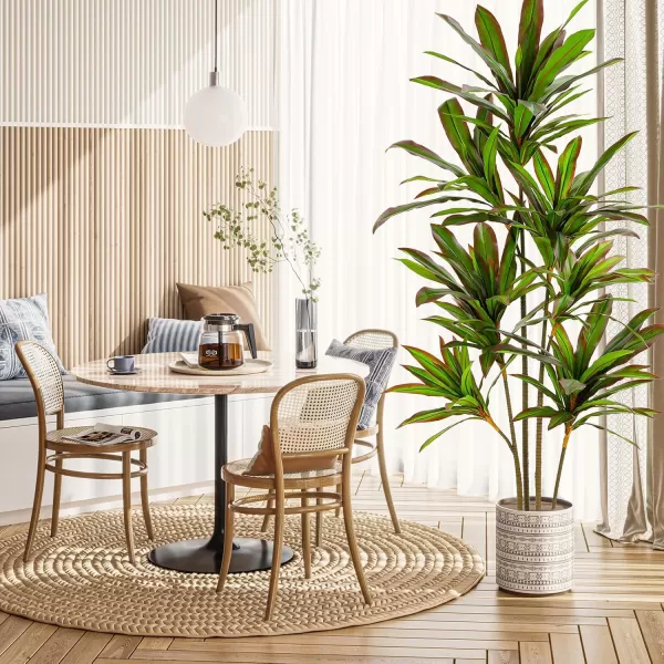 VIAGDO Dracaena Silk Plant Artificial 5ft Faux House Plants Evergreen Dracaena Marginata Fake Yucca Palm Trees in Pot Realistic Dragon Tree for Living Room Home Office Decor Indoor OutdoorRed