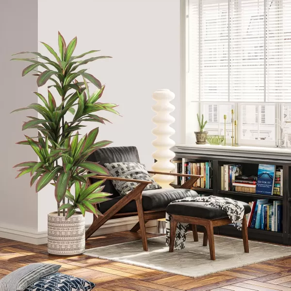 VIAGDO Dracaena Silk Plant Artificial 5ft Faux House Plants Evergreen Dracaena Marginata Fake Yucca Palm Trees in Pot Realistic Dragon Tree for Living Room Home Office Decor Indoor OutdoorRed