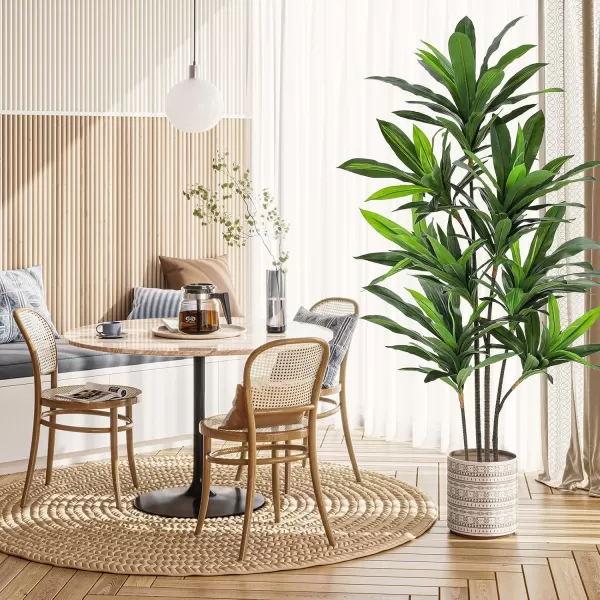 VIAGDO Dracaena Silk Plant Artificial 5ft Faux House Plants Evergreen Dracaena Marginata Fake Yucca Palm Trees in Pot Realistic Dragon Tree for Living Room Home Office Decor Indoor OutdoorGreen