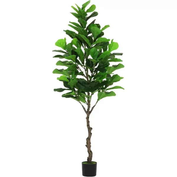 VIAGDO Artificial Fiddle Leaf Fig Tree 6ft Tall 86 Decorative Faux Fiddle Leaves Fake Fig Silk Tree in Pot Artificial Tree for Home Office Living Room Bathroom Corner Decor Indoor7 FT