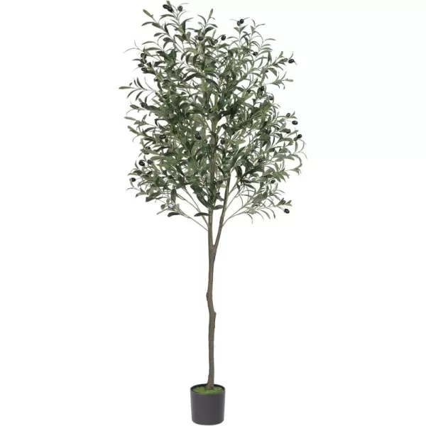 VIAGDO Artificial Olive Tree 6ft Tall Fake Potted Olive Silk Tree with Planter Large Faux Olive Branches and Fruits Artificial Tree for Home Office Living Room Decor Indoor 1176 Leaves1