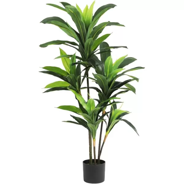 VIAGDO Dracaena Silk Plant Artificial 5ft Faux House Plants Evergreen Dracaena Marginata Fake Yucca Palm Trees in Pot Realistic Dragon Tree for Living Room Home Office Decor Indoor OutdoorGreen
