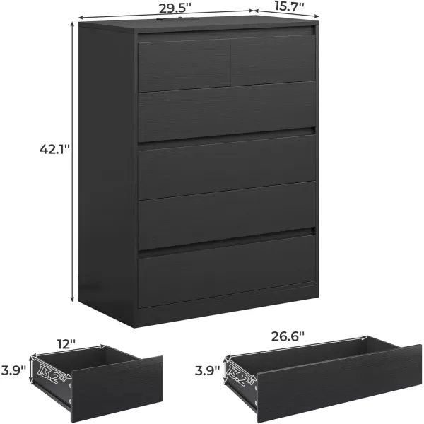 VIAGDO White 9 Drawer Dresser with Charging Station Wood Tall Chest of Drawers for Bedroom Modern Handleless Drawer Cabinet Large Capacity Storage Organizer for Living Room EntrywayBlack