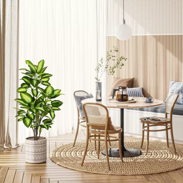 imageVIAGDO Golden Dieffenbachia in Pot 4ft Tall Artificial Silk Plants Decorative Faux Plants Indoor Fake Tropical Plants with Planter Large Floor Plants for Home Office Porch Housewarming Gift