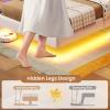 imageVIAGDO Floating Bed Frame Twin Size with Storage Headboard Type C and 3 USB Charging Station Upholstered Bed Frame with Led Lights Visual Floating Hidden Storage No Box Spring Needed BlackWhite