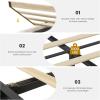 imageVIAGDO Boucle Bed Frame Full Size with Storage Headboard Charging Station and LED Lights Upholstered Full Cloud Bed Frame with 4 Drawers Soft Marshmallow Bed Frame No Box Spring Needed CreamCream
