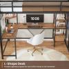 imageVIAGDO Loft Bed with Desk with Charging Station ampamp LED Lights Loft Bed Twin Size with Storage ShelvesClothing Rail Metal Twin Loft Bed with Safety Guard ampamp Ladder No Box Spring Needed WhiteBlack