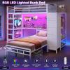 imageVIAGDO Bunk Bed Twin Over Twin with Hall Tree Charging Station and LED Lights LShaped Bunk Bed with Desk 5 Storage Drawers Twin Bunk Beds with Guardrail ampamp Stairs No Box Spring Needed WhiteWhite