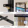 imageVIAGDO Bunk Bed Twin Over Twin with Hall Tree Charging Station and LED Lights LShaped Bunk Bed with Desk 5 Storage Drawers Twin Bunk Beds with Guardrail ampamp Stairs No Box Spring Needed WhiteBlack