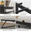 imageVIAGDO Daybed with 2 Drawers Twin Day Bed with Upholstered Headboard and Charging Station Metal Day Bed Frame with Storage and LED Lights Twin Daybed for Living Room Bedroom Guest Room WhiteBlack