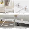 imageVIAGDO Daybed with 2 Drawers Twin Day Bed with Upholstered Headboard and Charging Station Metal Day Bed Frame with Storage and LED Lights Twin Daybed for Living Room Bedroom Guest Room WhiteWhite