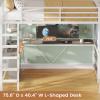 imageVIAGDO Loft Bed Twin Size with Hall Tree Charging Station and LED Lights Twin Loft Bed with LShaped Desk 5 Storage Drawers Heavy Duty Twin Size Bed with Stairs No Box Spring Needed WhiteWhite