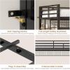 imageVIAGDO Loft Bed Twin Size with Hall Tree Charging Station and LED Lights Twin Loft Bed with LShaped Desk 5 Storage Drawers Heavy Duty Twin Size Bed with Stairs No Box Spring Needed WhiteBlack