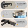 imageVIAGDO Low Loft Bed Twin Size with 9 Storage Drawers and LED Lights Metal Twin Loft Bed with Stairway Shelf Storage Low Loft Bed with Safety Guardrail and UnderBed Hideaway for Kids GreyGrey