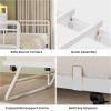 imageVIAGDO Day Bed with Trundle Bed Twin Wood Day Bed with Hidden Storage Headboard Farmhouse Daybed with Charging Station and LED Lights Twin to King Daybed for Living Room Guest Room White