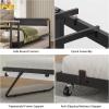 imageVIAGDO Day Bed with Trundle Bed Twin Wood Day Bed with Hidden Storage Headboard Farmhouse Daybed with Charging Station and LED Lights Twin to King Daybed for Living Room Guest Room Rustic BrownGrey