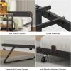 imageVIAGDO Daybed Twin with Pop Up Trundle Farmhouse Wooden Day Bed Frame with 3 Storage Drawers and Shelves Twin to King Daybed with Charging Station and LED Lights for Bedroom Rustic BrownRustic Brown
