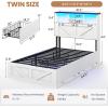 image:imageVIAGDO Bed Frame Queen Size with Bookcase Storage Headboard Charging Station and LED Lights Wooden Queen Bed Frame with 4 Drawers Barn Door Design No Box Spring Needed No Noise Natural RattanWhite