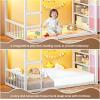image:imageVIAGDO Bunk Bed Twin Over Twin with 3 Storage Drawers and Shelves House Shaped Bunk Bed with Stairs and Guardrail Metal Twin Floor Bed with LED Lights for Kids Teens Boys Girls Dorm Bedroom GreyWhite