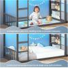 image:imageVIAGDO Bunk Bed Twin Over Twin with 3 Storage Drawers and Shelves House Shaped Bunk Bed with Stairs and Guardrail Metal Twin Floor Bed with LED Lights for Kids Teens Boys Girls Dorm Bedroom GreyGrey