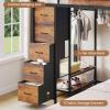 image:imageVIAGDO Bunk Bed Twin Over Twin with 5 Storage Drawers Twin Bunk Beds with Charging Station and Lights LShaped Metal Bunk Bed with Shelves Bedside Pocket Guardrail amp Ladder for Kids Teens BlackBlack