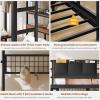 image:imageVIAGDO Bunk Bed Twin Over Twin with 5 Storage Drawers Twin Bunk Beds with Charging Station and Lights LShaped Metal Bunk Bed with Shelves Bedside Pocket Guardrail amp Ladder for Kids Teens BlackBlack