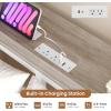 image:imageVIAGDO Bunk Bed Twin Over Twin with 5 Storage Drawers Twin Bunk Beds with Charging Station and Lights LShaped Metal Bunk Bed with Shelves Bedside Pocket Guardrail amp Ladder for Kids Teens BlackWhite