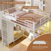 image:imageVIAGDO Bunk Bed Twin Over Twin with 5 Storage Drawers Twin Bunk Beds with Charging Station and Lights LShaped Metal Bunk Bed with Shelves Bedside Pocket Guardrail amp Ladder for Kids Teens BlackWhite