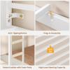 image:imageVIAGDO Bunk Bed Twin Over Twin with 8 Storage Drawers and Power Outlets LED Twin Bunk Beds with Hall Tree and Shelves Metal Bunk Beds with Safety Guardrail amp Ladder for Dorms Kids WhiteWhite